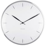 Wall Clock LEAF Dome Glass - White