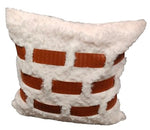 Bricks Cushion - Brown / White