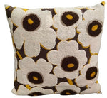 Flower Cushion 05 - Brown / White