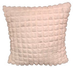 Furry Mini Checks Cushion - White