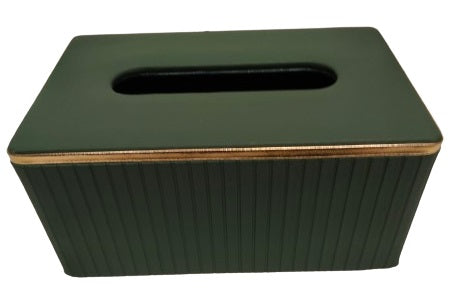 Tissue Box Pleated - Green (Indent)