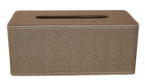 Tissue Box Grey Linen / Brown Top - Indent